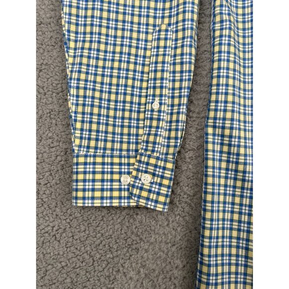 LL Bean Mens Shirt Size L Tall Traditional Fit Button Down Yellow Plaid Cotton - Picture 3 of 8